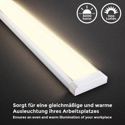 B.K.Licht - LED Leiste mit Ein-Ausschalter, warmweisse Lichtfarbe, inkl. Steckerkabel, Unterbauleuch