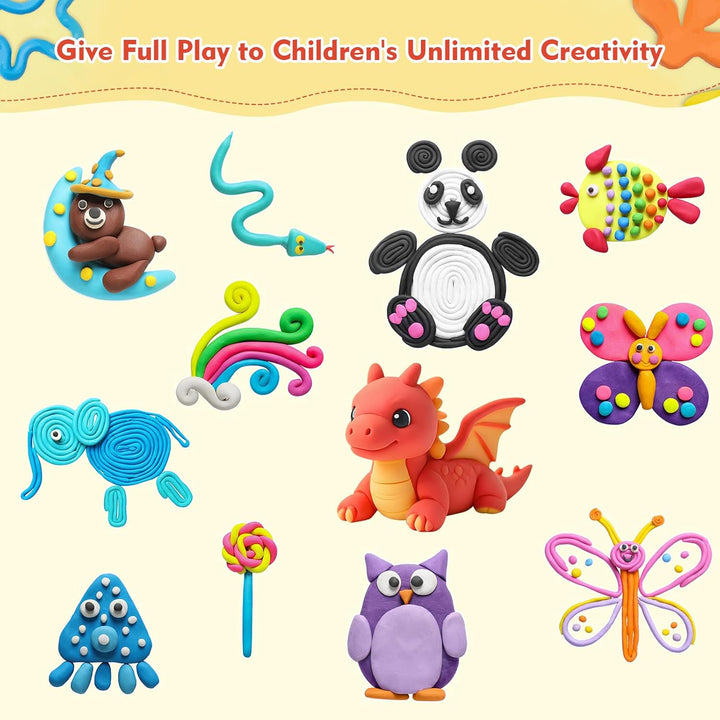 Zocipro Knete Set für Kinder, 12er Set Knetmasse für Fantasievolles und Kreatives Spielen, 12 Farben