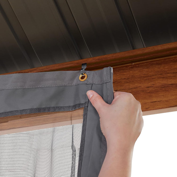 Moskitonetz für Gartenpavillon Forest Superior 3x3 m - Polyester - Insektengitter inkl. Haken, mit R