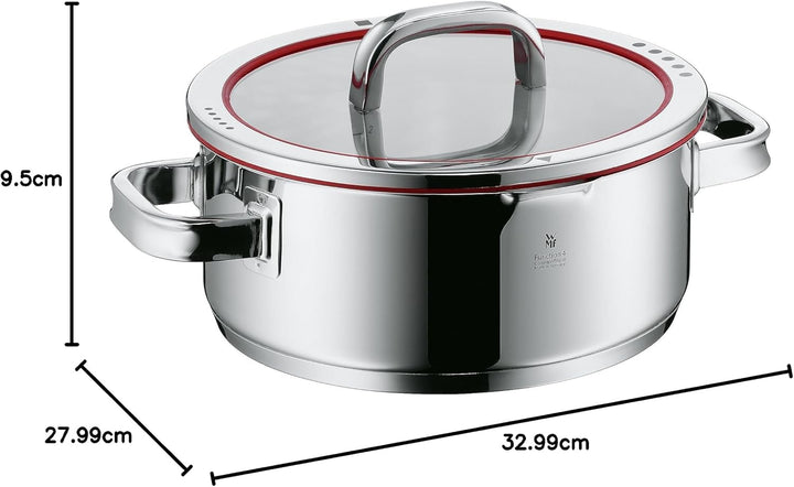WMF Function 4 Kochtopf gross 24cm, Glasdeckel, Bratentopf Induktion 4,1l, Cromargan Edelstahl polie
