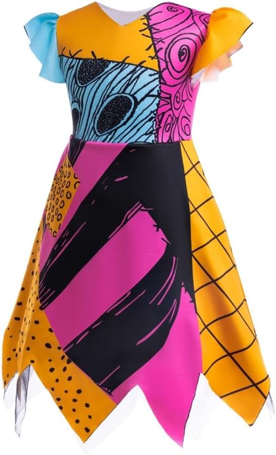 Lito Angels Kostüm Kleid Verkleidung für Kleinkind Kinder Mädchen Grösse 2-9 Jahre, Orange Nur Kleid