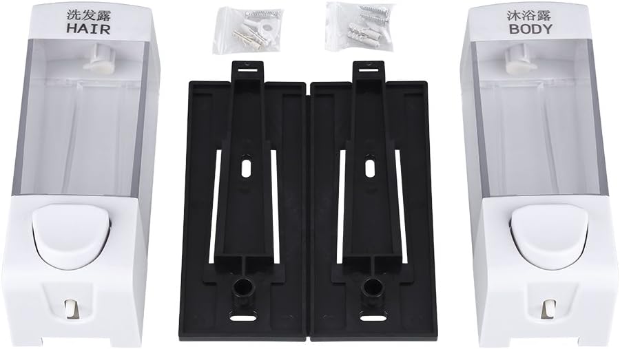 Fdit 2 Kammer Seife und Dusche Dispenser2 X 350 ml Bad Wand montiert Seife Shampoo Desinfektionsmitt