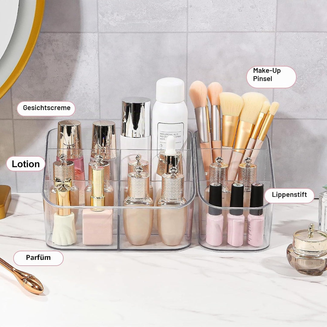 DASITON Make Up Organizer mit 5 Fächern, Pinselhalter Kosmetik Aufbewahrung Makeup Pinsel Organizer