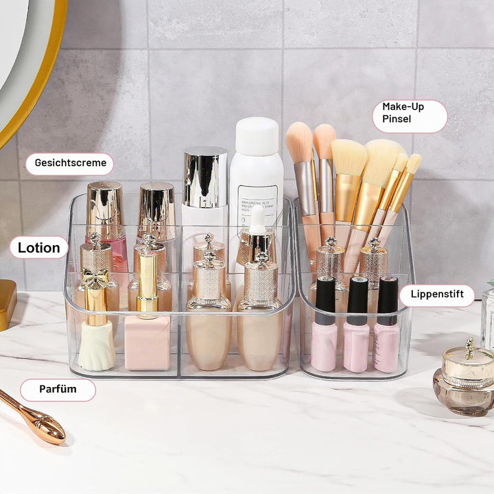 DASITON Make Up Organizer mit 5 Fächern, Pinselhalter Kosmetik Aufbewahrung Makeup Pinsel Organizer