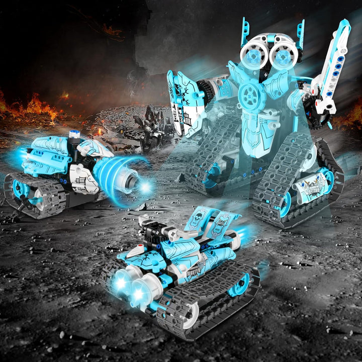 JOYTREKY Roboter Spielzeug Technik ab 5 6 7 8 9 10 11 12+ Jahre Jungen, 3 in 1 Roboter Kinder App-Fe