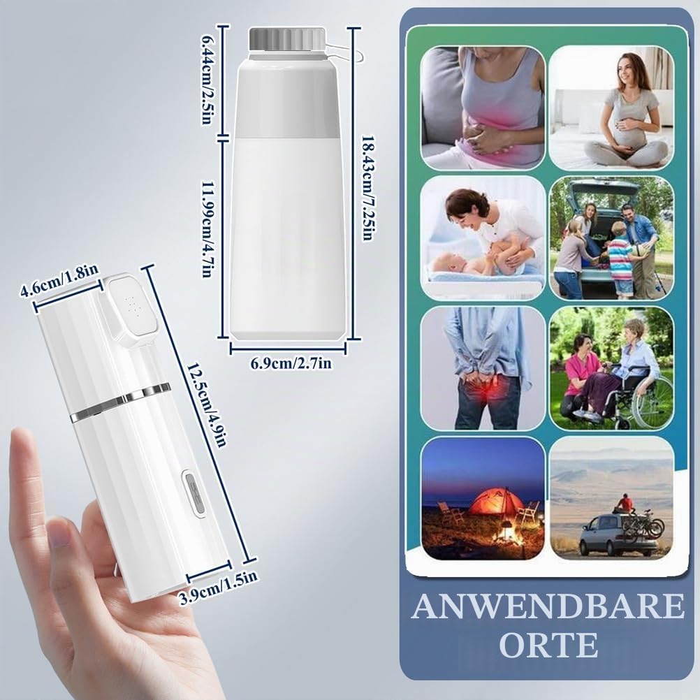 Elektrische Po Dusche,Portable Bidet Handbrause Mit 450Ml Peri Bottle,2 Druckmodi Tragbares Bidet Fü