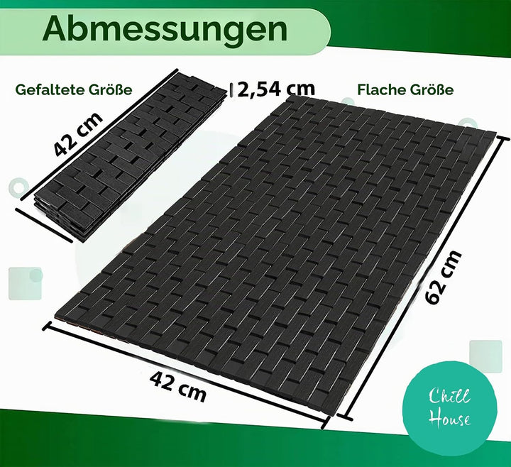 Badematte Bambus - Badematte Holz - Antirutschmatte Badewanne - Bambus Badematte - Bambusmatte Bad -