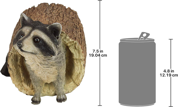 Design Toscano Bandit der Waschbär Tierstatue, Polyresin, Vollfarbe, 25,5 cm, Bandit