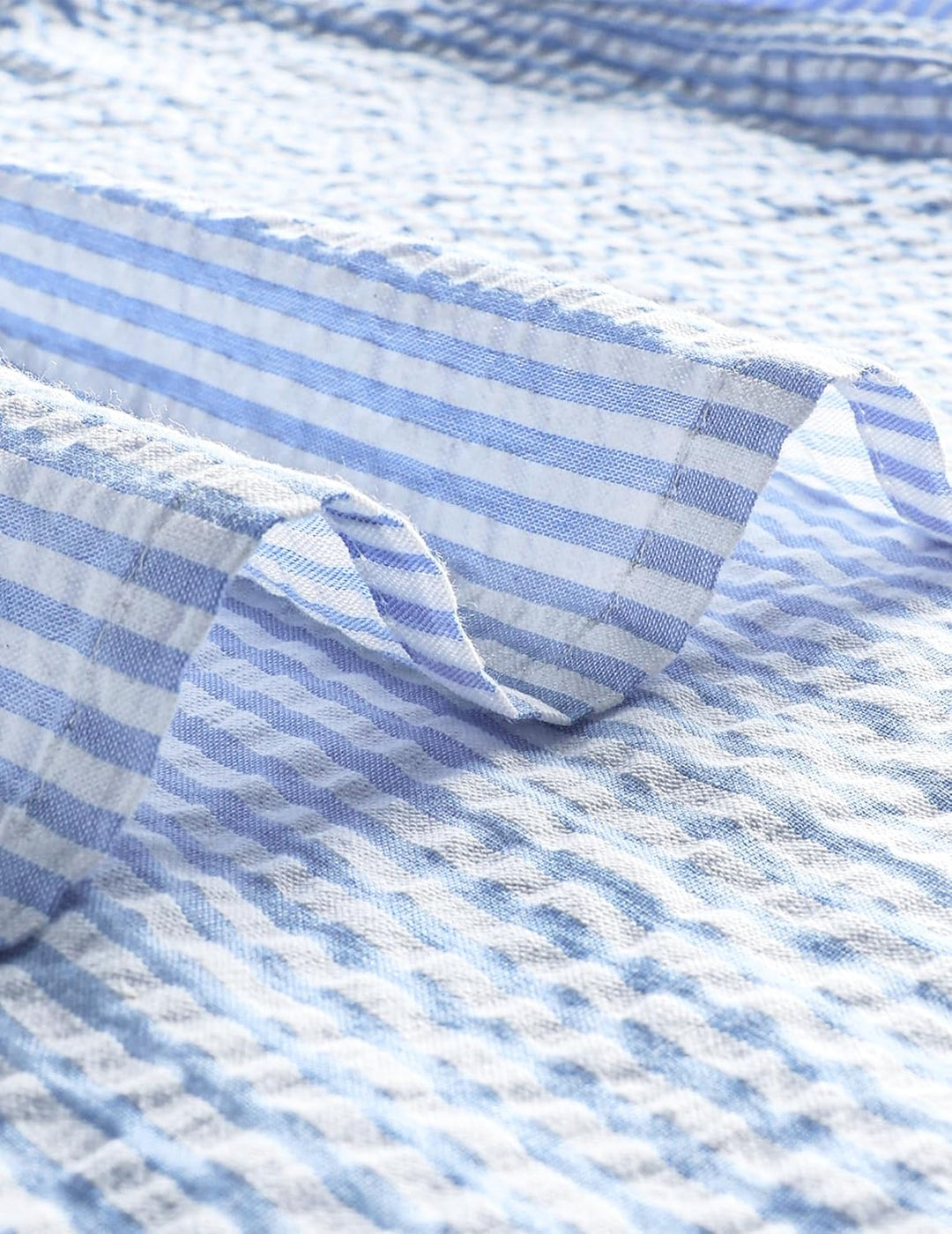 VATPAVE Herren Gestreifte Sommerhemd Casual Button Down Kurzarm Strand HawaiiHemd S Hellblau, S Hell