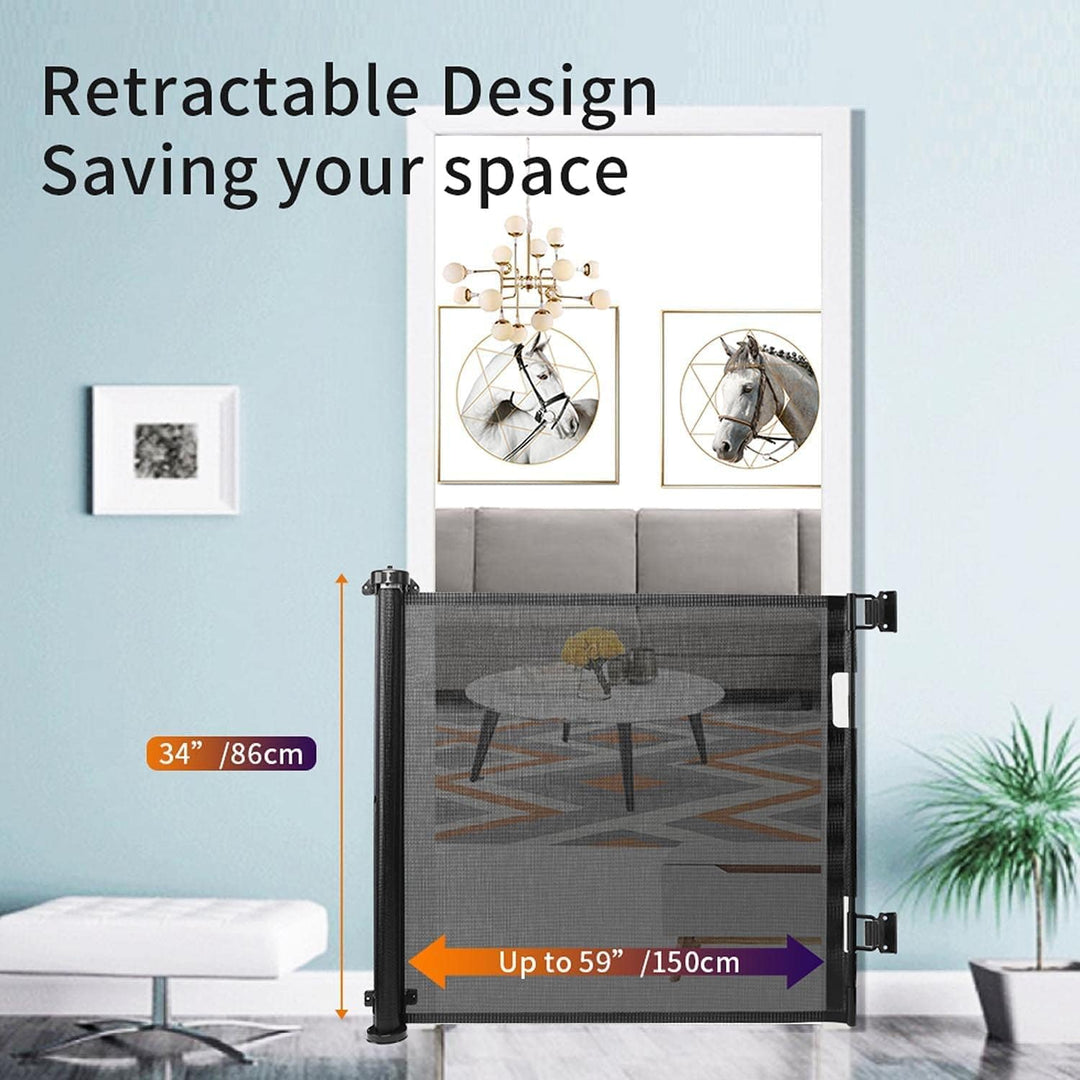 Treppenschutzgitter Türschutzgitter Ausziehbar 0-150 cm,Einziehbares Babygitter Schutzgitter Treppe