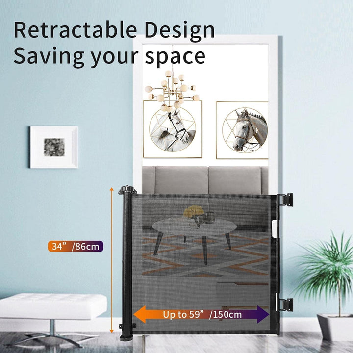 Treppenschutzgitter Türschutzgitter Ausziehbar 0-150 cm,Einziehbares Babygitter Schutzgitter Treppe