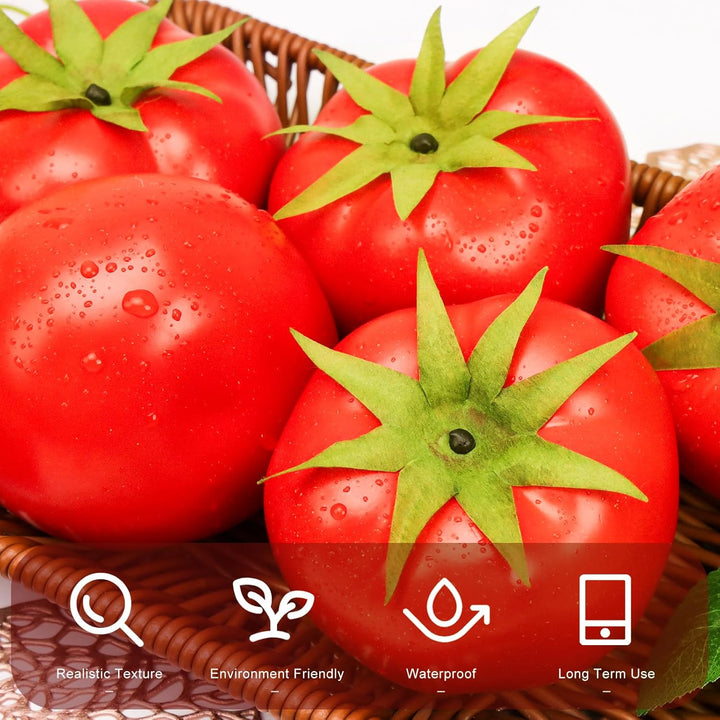 Meiwlong 6 künstliche Tomaten, lebensecht, künstliches Gemüse, Küche, Ernte, Party, Thema, Display,