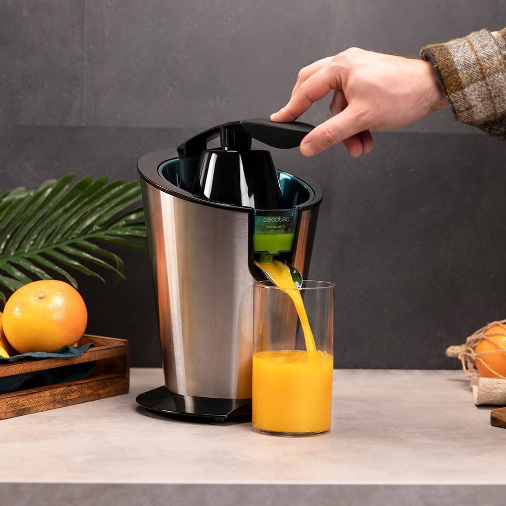 Cecotec Elektrische Zitruspresse für Orangen EssentialVita PowerFresh 1000 Inox. 1000W, Rostfreier F