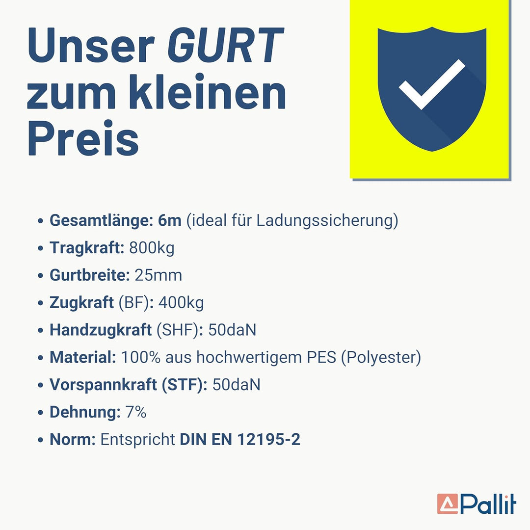 2X Spanngurt Zurrgurt mit Haken 6 m bis 800 kg / 800 daN, zweiteilig 2-TLG Ratschengurt blau, 25 mm