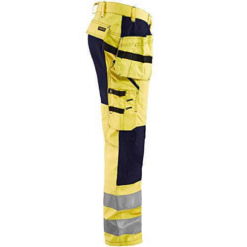 Blaklader 15521811 Hochsichtige Hose mit Stretch, Gelb/Marine, grootte D124 D124 Yellow / Navy Blue,