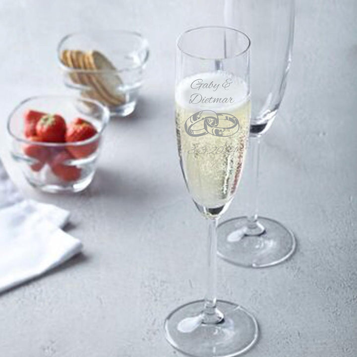 Geschenk zum Valentinstag – Sekt Geschenksets – Sektglas mit Gravur 200ml – Hochzeitsgeschenke – Ges