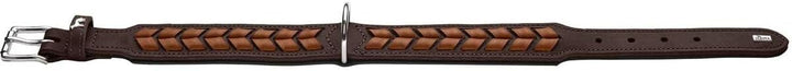 HUNTER EL PASO Hundehalsband, Leder, geschmeidig, geflochten, 65 (L), dunkelbraun/schwarz 65 (L) dun