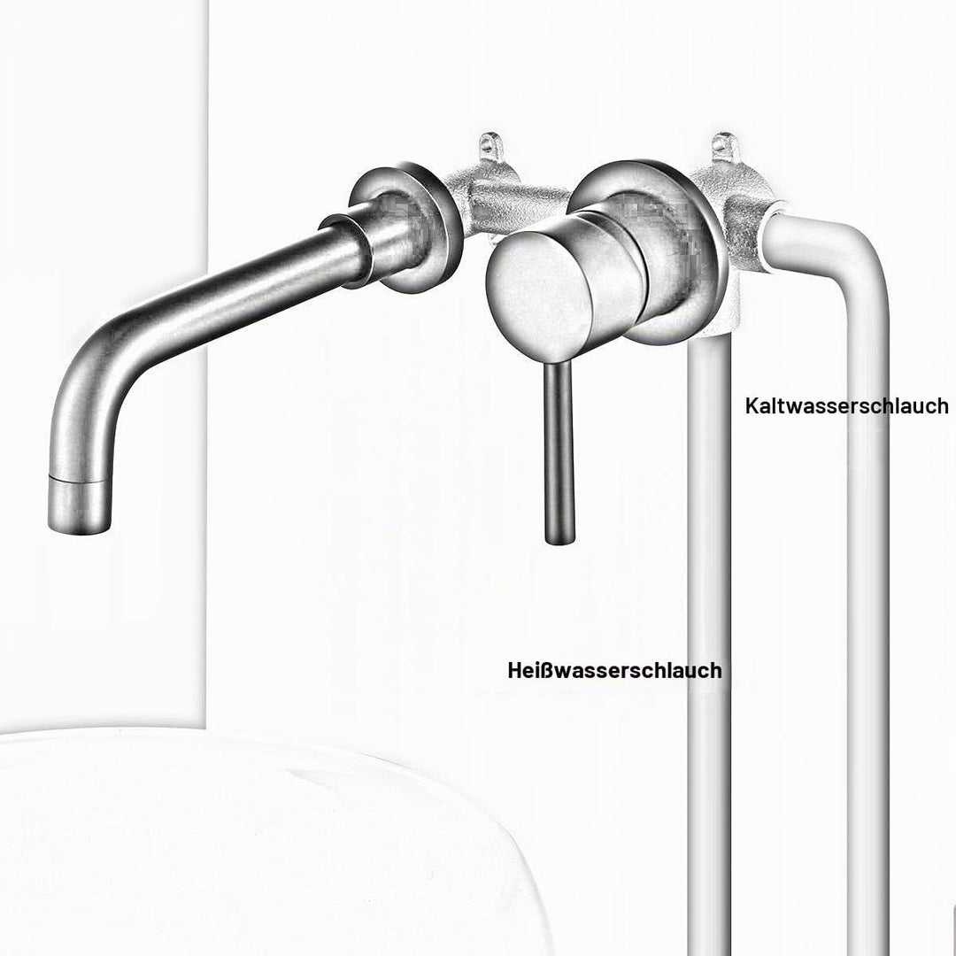Kelelife Wandmontierte Messing Waschbecken Wasserhahn Waschtischarmatur Waschtischarmatur gebürstet