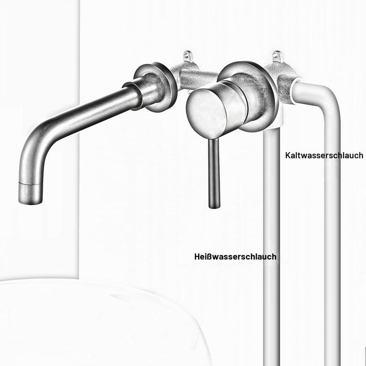 Kelelife Wandmontierte Messing Waschbecken Wasserhahn Waschtischarmatur Waschtischarmatur gebürstet