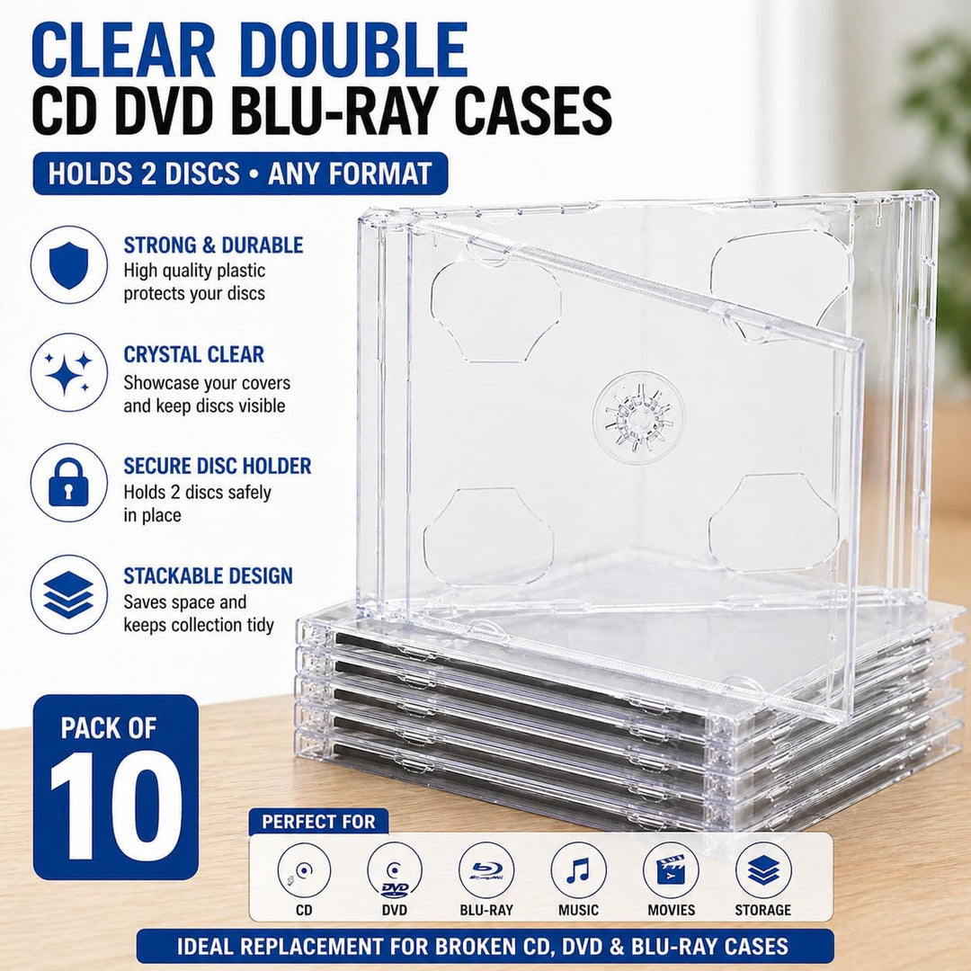 10 CD/Dvd Double Jewel Cases klar dragontrading ® Profi Qualität