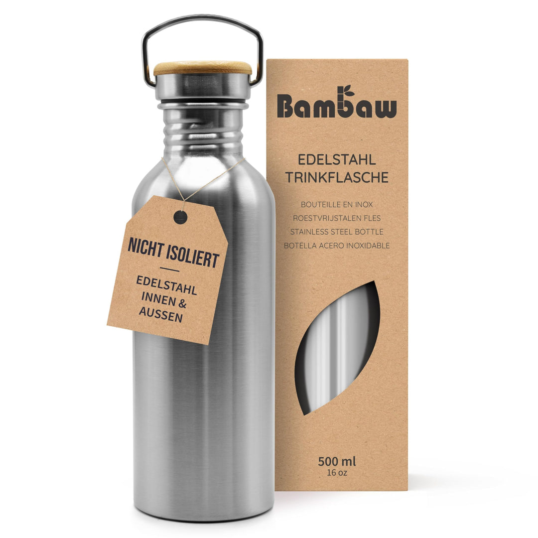 Bambaw Trinkflasche 500ml Edelstahl | Langlebige Wasserflasche 500 ml| Wiederverwendbare öko Wasserf