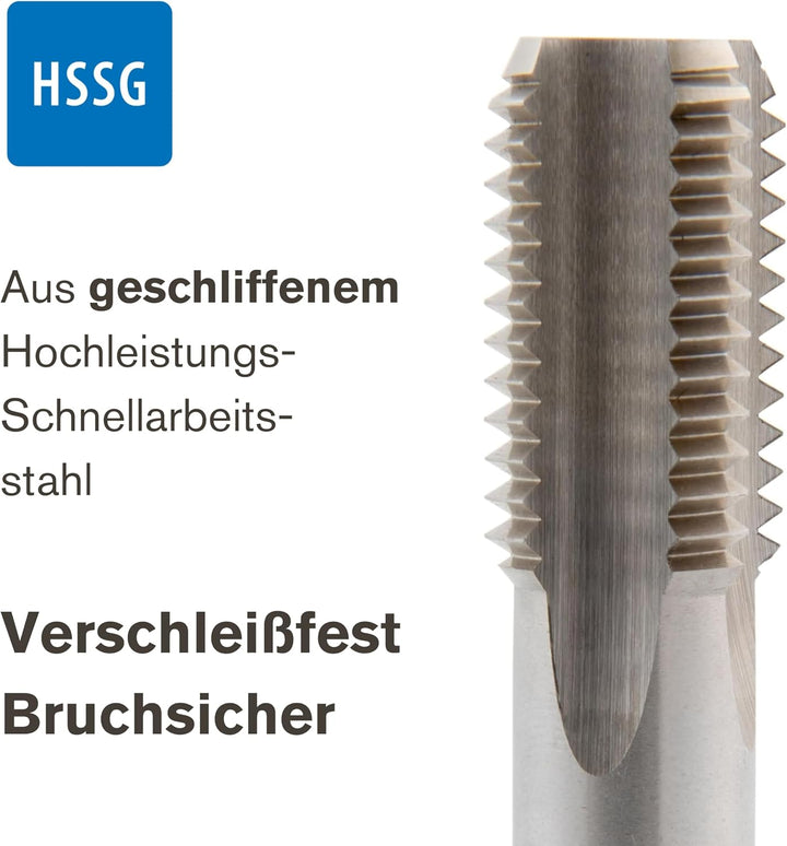 PROFI Gewindebohrer M20 Satz HSSG 3 teilig, Gewindeschneider | Vor-, Mittel- und Fertigschneider | H