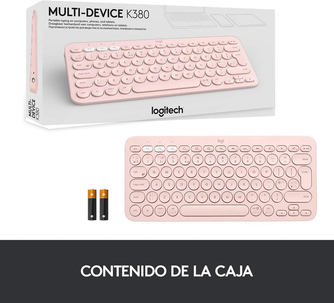 Logitech K380 Kabellose Bluetooth-Tastatur, Multi-Device & Easy-Switch Feature, Windows- und Apple-S