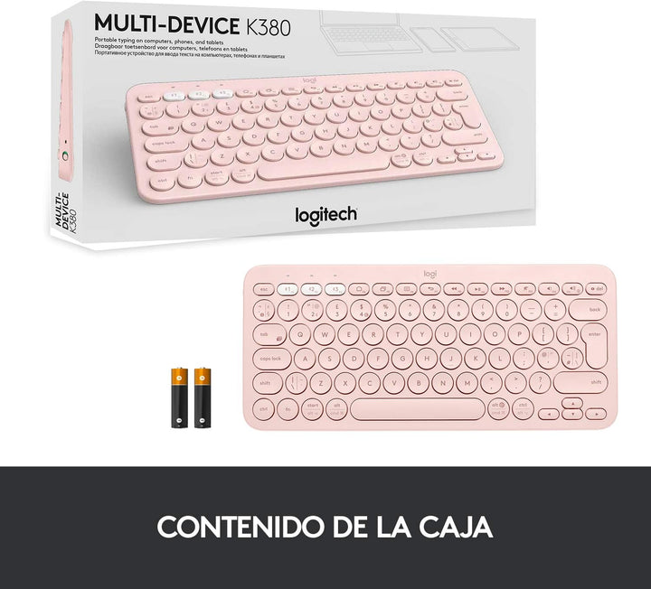 Logitech K380 Kabellose Bluetooth-Tastatur, Multi-Device & Easy-Switch Feature, Windows- und Apple-S