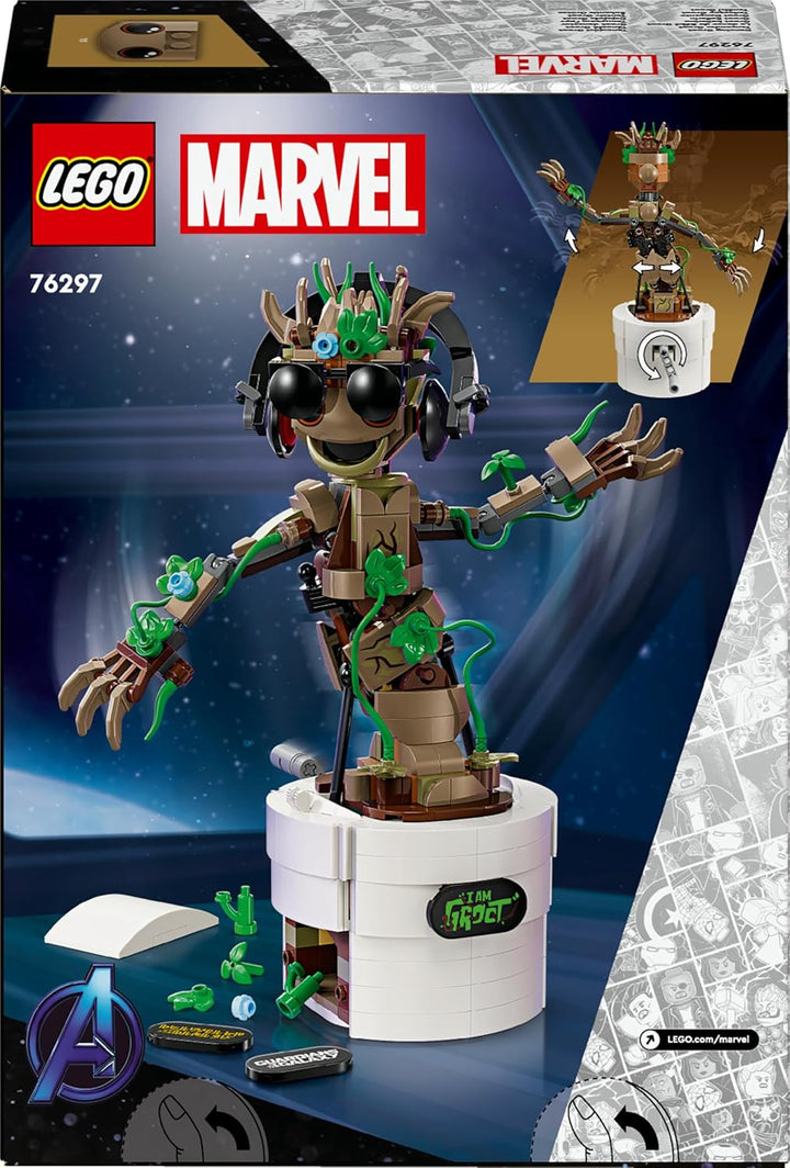 LEGO Marvel Tanzender Groot, animierte Minifigur eines Charakters aus Guardians of The Galaxy, inter