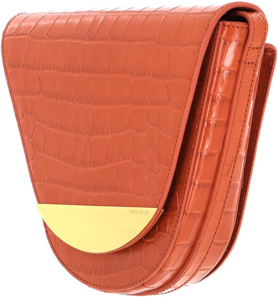 Coccinelle Josephine Croco Crossbody Chestnut