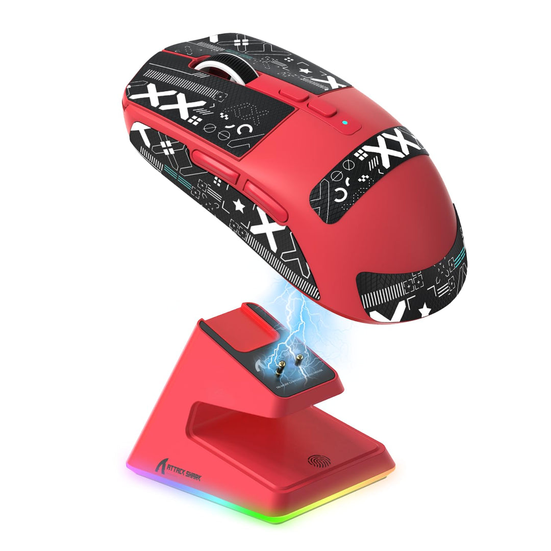 ATTACK SHARK X6 49g Superlight Mouse with Magnetic Charging Dock, PixArt PAW3395 Gaming Sensor, BT/2