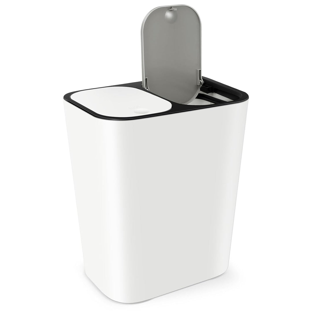 Alipis Rechteckiger Recycling-Mülleimer Mit 2 Fächern 15 L Küchenmülleimer Mit Deckel 2 Fächer Mülle