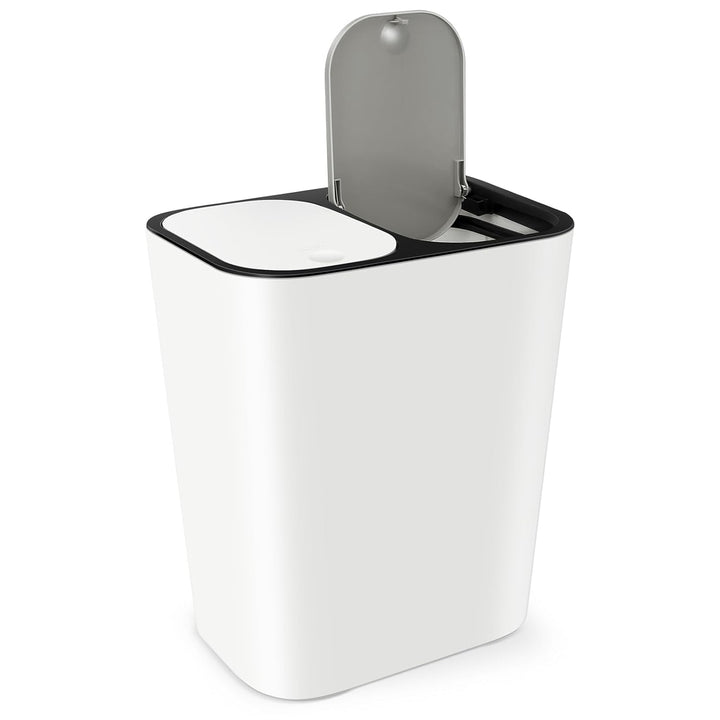 Alipis Rechteckiger Recycling-Mülleimer Mit 2 Fächern 15 L Küchenmülleimer Mit Deckel 2 Fächer Mülle