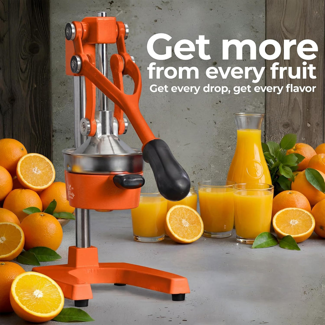 Zulay Kitchen Orangensaftpresse aus Gusseisen, robust, leicht zu reinigen, professionelle Zitruspres