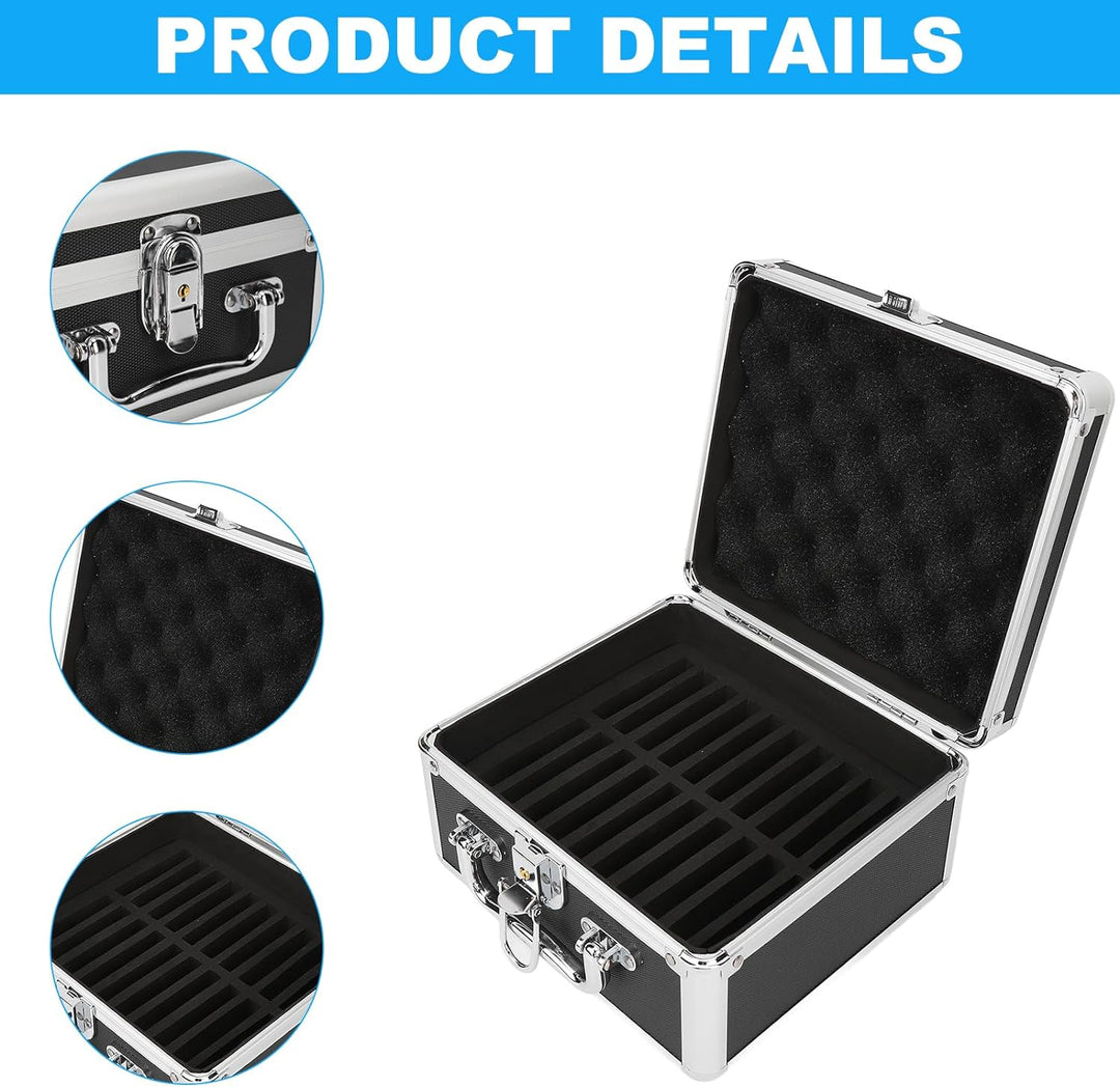 2.5-Zoll-Festplatten-Aufbewahrungsbox,Festplattengehäuse, Aluminiumlegierung, 20 Einschübe, doppelte
