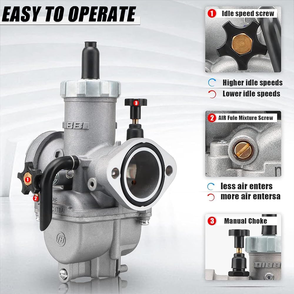 NIBBI PE28mm Vergaser für 200cc-250cc Flansch Motorrad Motor Vergaser mit Carb Jets PE-Flansch-28mm,