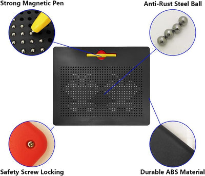HONPHIER Kinder Zaubertafel Magnetische Zeichenbrett Reissbrett mit Stift Stahlkugel Tablet Abwischb