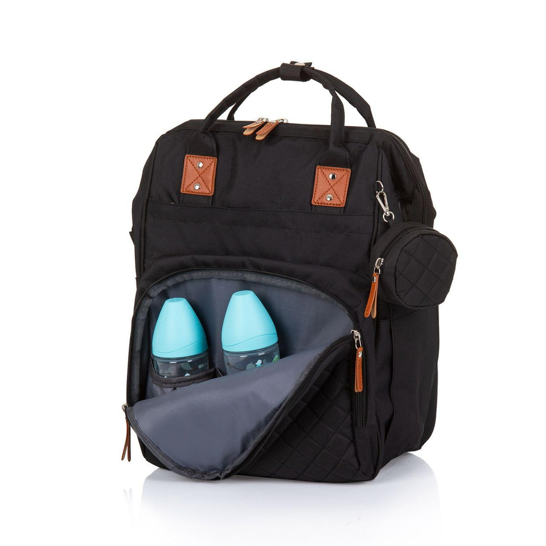 Chipolino Wickeltasche, Kinderwagen Rucksack Reissverschluss Schnullertasche, Farbe:schwarz, Schwarz
