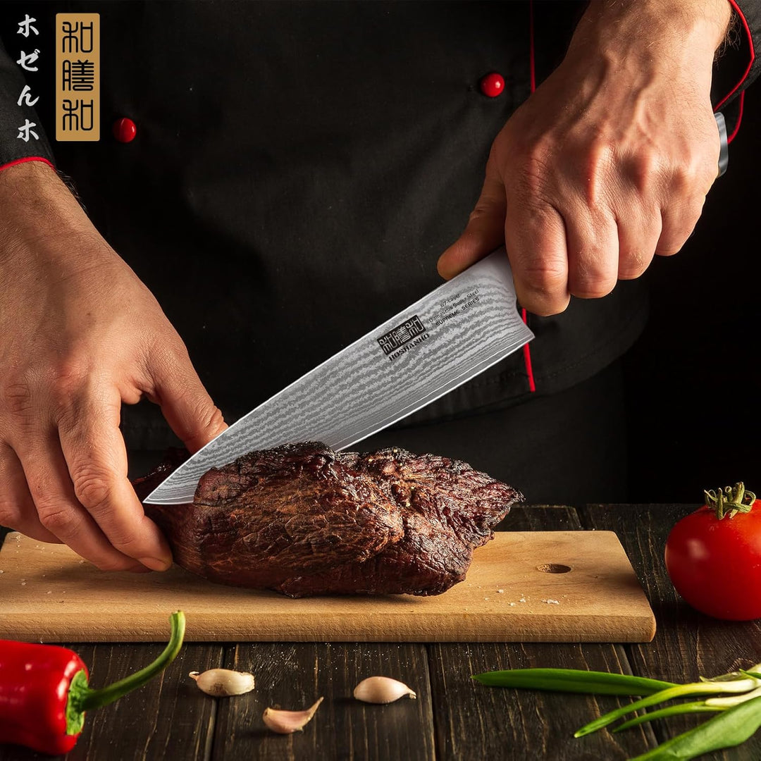 HOSHANHO Damastmesser Küchenmesser 20cm, 67 Schichten Damaststahl Kochmesser, Extra Scharfes Japanis