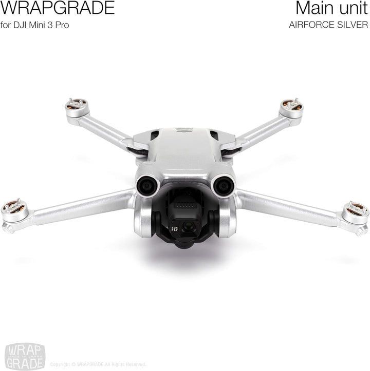 WRAPGRADE Skin Kompatibel mit DJI Mini 3 Pro (Airforce Silver), AIRFORCE SILVER