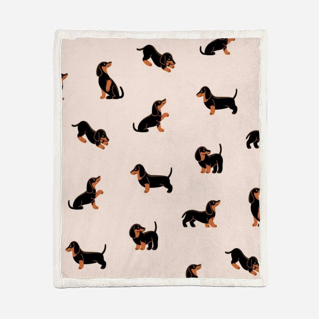 RFFLUX 3D Dackel Kuscheldecke 150x200cm Warmer Winter Weich Cartoon Tier Hund Decke Microfaser Sherp