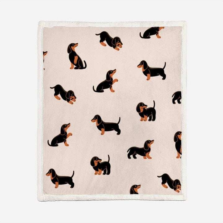 RFFLUX 3D Dackel Kuscheldecke 150x200cm Warmer Winter Weich Cartoon Tier Hund Decke Microfaser Sherp