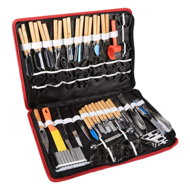 80 teilig Schnitzwerkzeuge Ausstecher Ausstechformen Carving Werkzeug Set Schnitzmesser Handwerkzeug