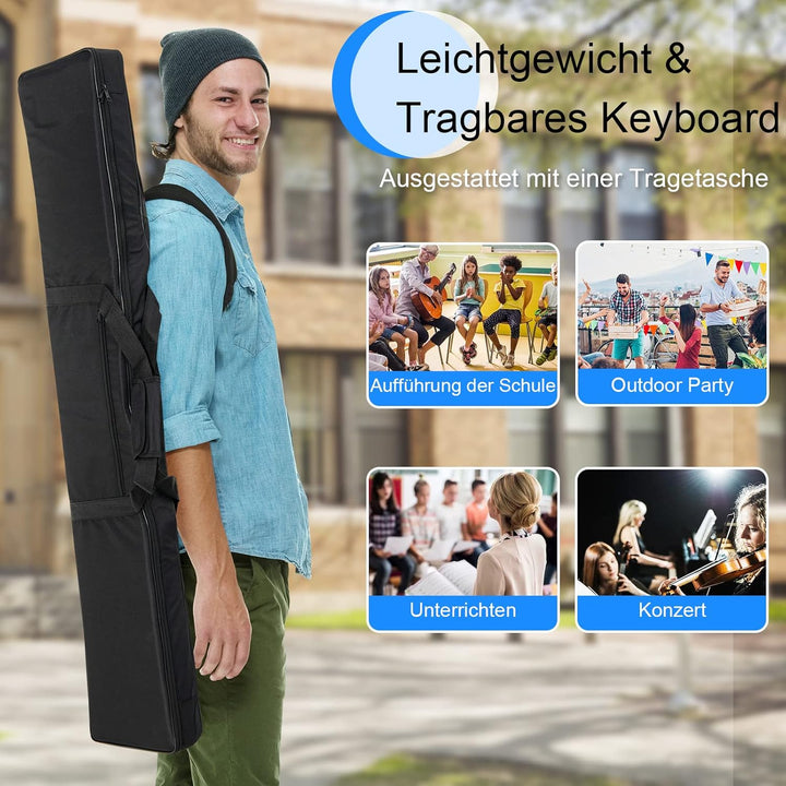 DREAMADE Digital Piano 88 Tasten, Tragbares Keyboard mit Subtain Pedal & 2 Musiknotenhaltern, E Pian