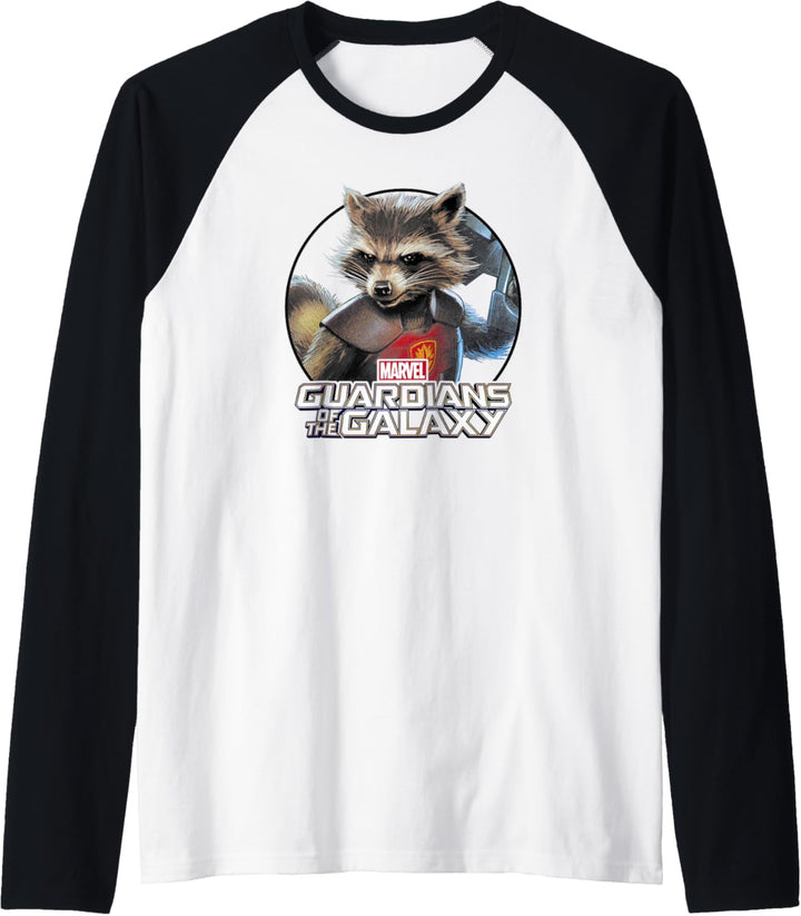 Marvel Guardians Of The Galaxy Rocket Circle Portrait Raglan