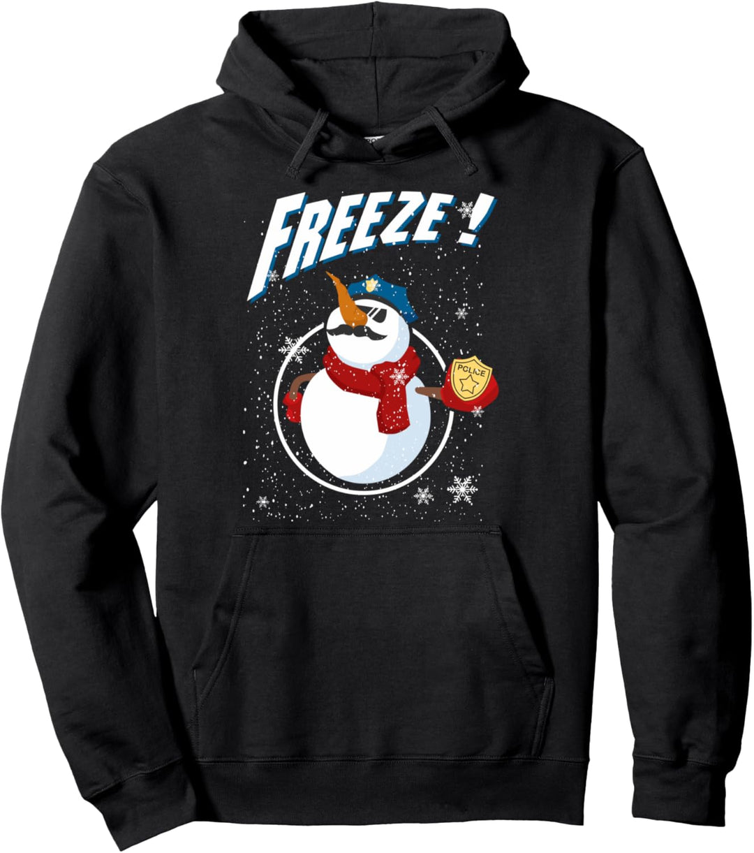 Police Cop Schneemann Freeze Polizist Polizei Weihnachten Pullover Hoodie