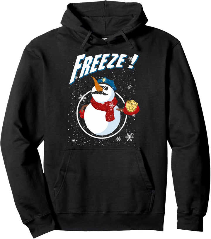 Police Cop Schneemann Freeze Polizist Polizei Weihnachten Pullover Hoodie