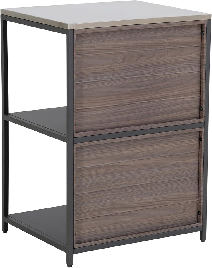 Sunjoy 3-stufiges Outdoor-Grillstation, Robuster Metallrahmen, Edelstahloberfläche &amp; Holzrückwand, P