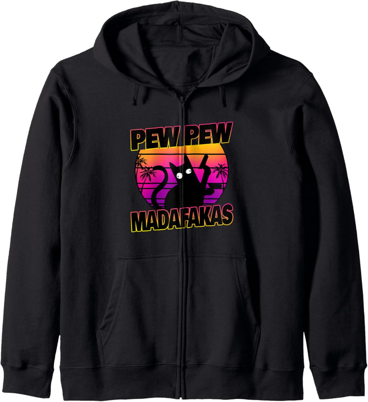 Pew Pew Madafakas Katze Vaporwave Aesthetic Kapuzenjacke