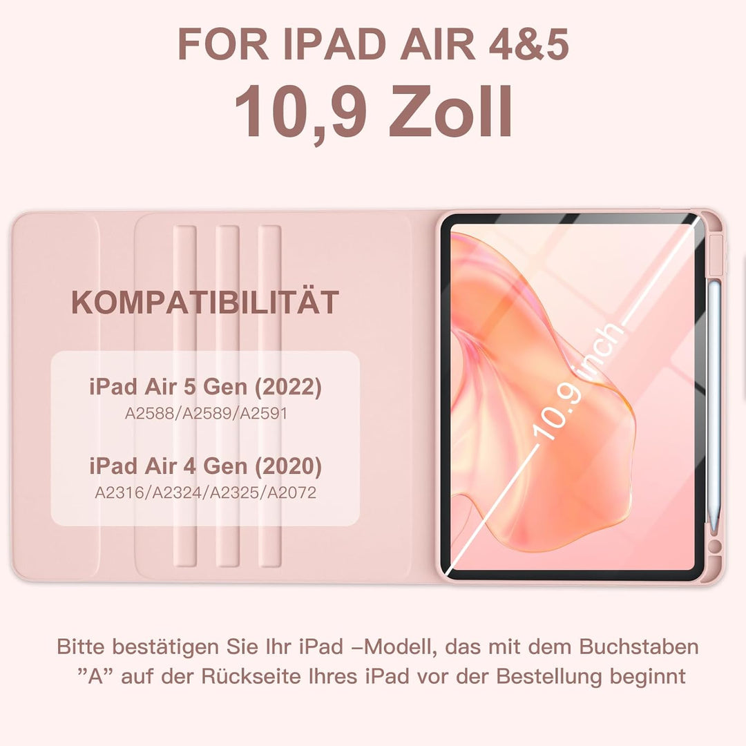 Vobafe Hülle mit Tastatur für iPad Air 11 Zoll M4 2026/M3 2025/M2 2024, iPad Air 5 4 2022 2020 10,9"